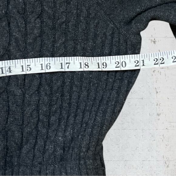 Woolrich Cable Knit Long Zipper Cardigan Faux Fur Trim Tie Waist Size XL - Picture 9 of 12